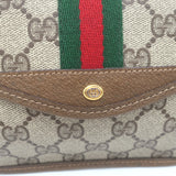 Vintage Gucci Sherry GG Monogram Canvas Web Pouch Beige Small Clutch