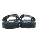 Saint Laurent Tribute Denim Slide Sandals Size 38 Flat Mules