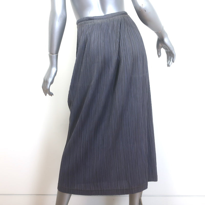 Pleats Please Issey Miyake Zip-Up Midi Skirt Gray Size 1