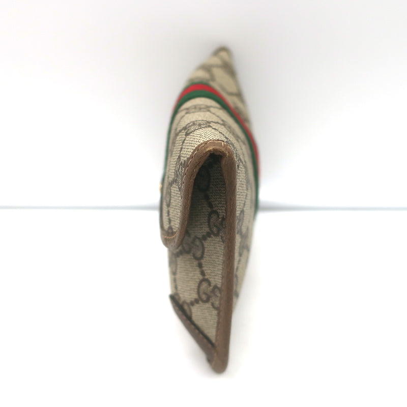 Vintage Gucci Sherry GG Monogram Canvas Web Pouch Beige Small Clutch