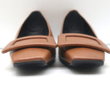 Roger Vivier Belle Vivier Kitten Heel Pumps Brown Leather Size 35.5