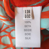 Blumarine Sequined Chiffon Tunic Top Orange Printed Silk Size 38