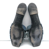 Saint Laurent Tribute Denim Slide Sandals Size 38 Flat Mules