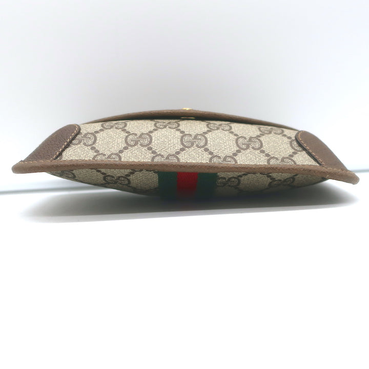 Vintage Gucci Sherry GG Monogram Canvas Web Pouch Beige Small Clutch