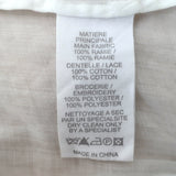 Vanessa Bruno Embroidered Lace-Trimmed Blouse White Pintucked Ramie Size 42