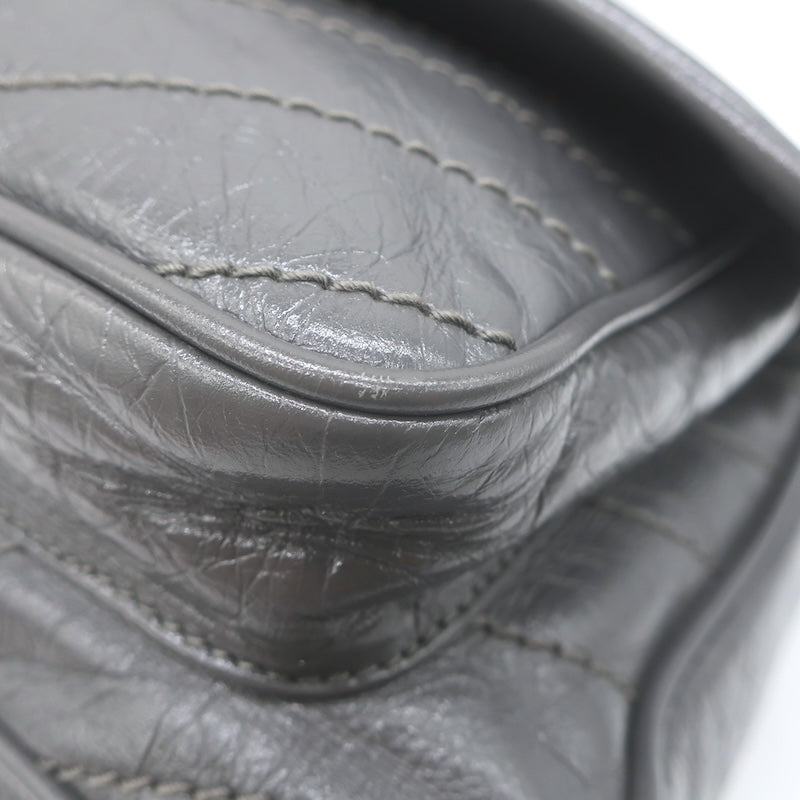 Saint Laurent Niki YSL Medium Flap Bag Storm Gray Crinkled Leather Crossbody
