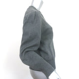 Isabel Marant Etoile Kelaya Puff Sleeve Sweater Gray Cotton-Blend Size 40
