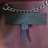 Rag & Bone Arrow Leather Moto Jacket Port Burgundy Size 2