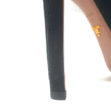 Prada Platform Peep Toe Ankle Strap Sandals Black Suede Size 38