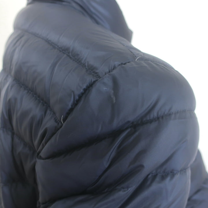 Moncler Blein Ruffled-Hem Down Puffer Jacket Dark Navy Size 3