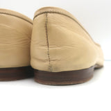 Manolo Blahnik Square Toe Ballet Flats Beige Leather Size 37