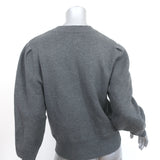 Isabel Marant Etoile Kelaya Puff Sleeve Sweater Gray Cotton-Blend Size 40