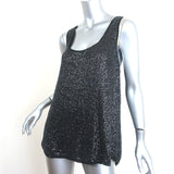 Diane von Furstenberg Pellina Sequined and Beaded Tank Top Black Size 8