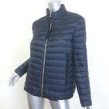 Moncler Blein Ruffled-Hem Down Puffer Jacket Dark Navy Size 3