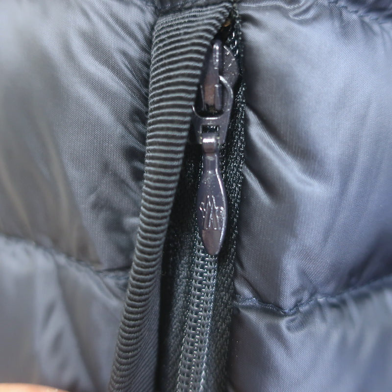 Moncler Blein Ruffled-Hem Down Puffer Jacket Dark Navy Size 3