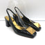 Valentino One Stud Slingback Pumps Black Patent Leather Size 36.5 NEW