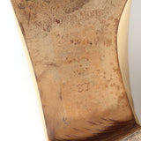 Manolo Blahnik Square Toe Ballet Flats Beige Leather Size 37