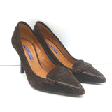 Ralph Lauren Collection Penny Loafer Pumps Dark Brown Suede Size 6