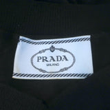 Prada Short Sleeve V-Neck Sweater Black Fine Knit Size 42