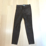 Vince Stretch Suede Leggings Dark Brown Size Small