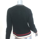 L'Agence Archer Metallic-Striped Cardigan Black Ribbed Knit Size Extra Small