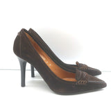 Ralph Lauren Collection Penny Loafer Pumps Dark Brown Suede Size 6