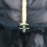 Moncler Blein Ruffled-Hem Down Puffer Jacket Dark Navy Size 3