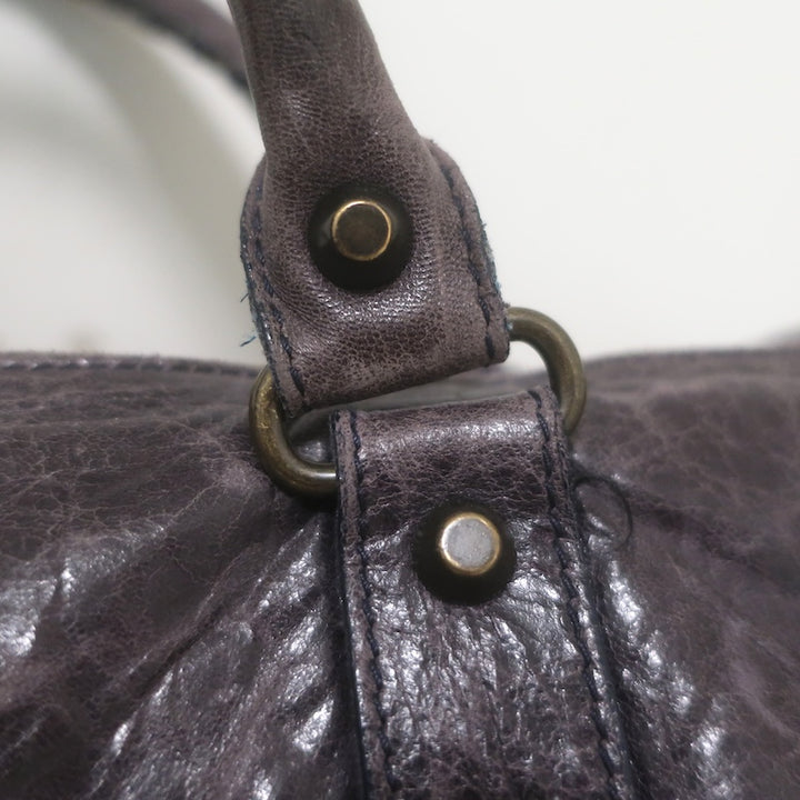Balenciaga Open-Top Classic City Weekender Bag Dark Purple Agneau Leather