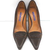 Ralph Lauren Collection Penny Loafer Pumps Dark Brown Suede Size 6