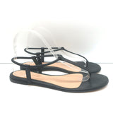 Gianvito Rossi Jaey Flat Thong Sandals Black Leather Size 39.5
