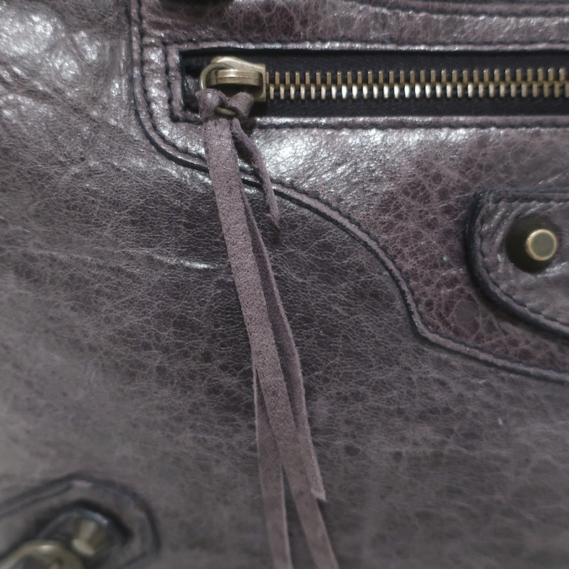 Balenciaga Open-Top Classic City Weekender Bag Dark Purple Agneau Leather
