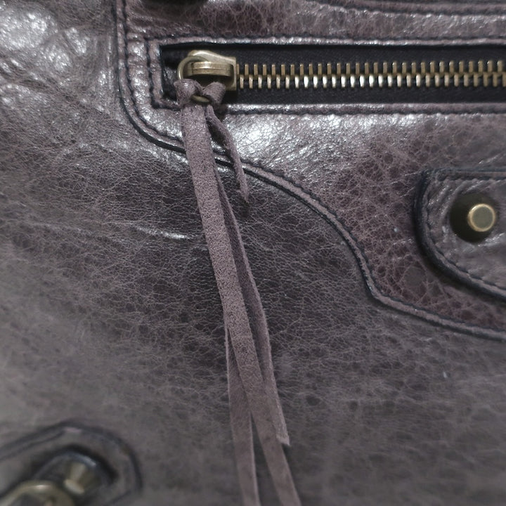 Balenciaga Open-Top Classic City Weekender Bag Dark Purple Agneau Leather