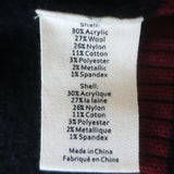 L'Agence Archer Metallic-Striped Cardigan Black Ribbed Knit Size Extra Small