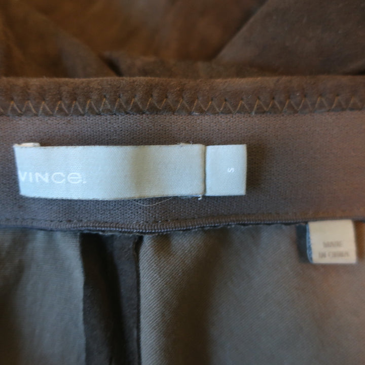 Vince Stretch Suede Leggings Dark Brown Size Small