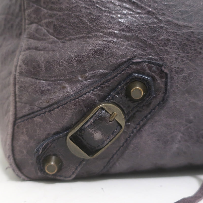 Balenciaga Open-Top Classic City Weekender Bag Dark Purple Agneau Leather