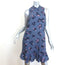 Rebecca Taylor Alyssum Floral Print Sleeveless Dress Gray Blue Crepe Size 6