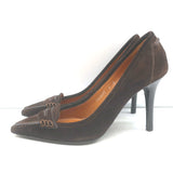 Ralph Lauren Collection Penny Loafer Pumps Dark Brown Suede Size 6