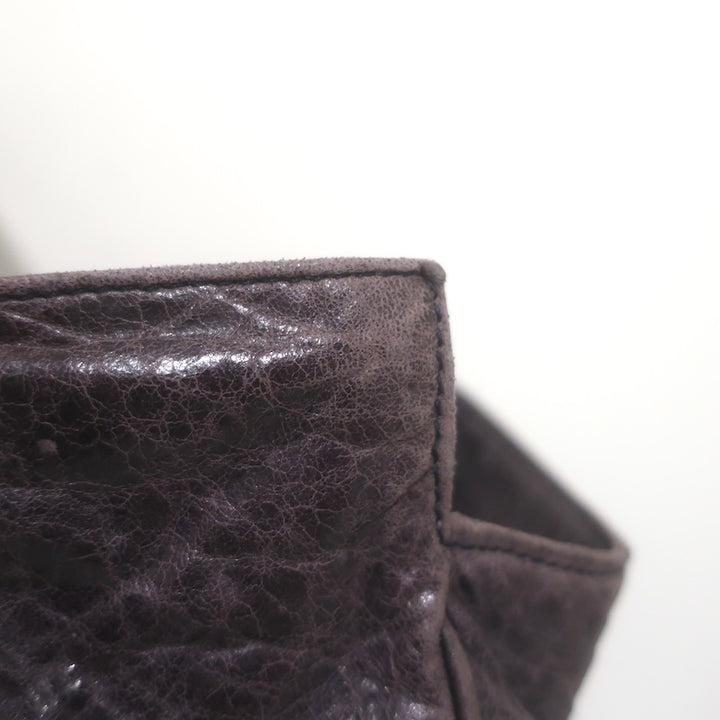 Balenciaga Open-Top Classic City Weekender Bag Dark Purple Agneau Leather