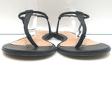 Gianvito Rossi Jaey Flat Thong Sandals Black Leather Size 39.5