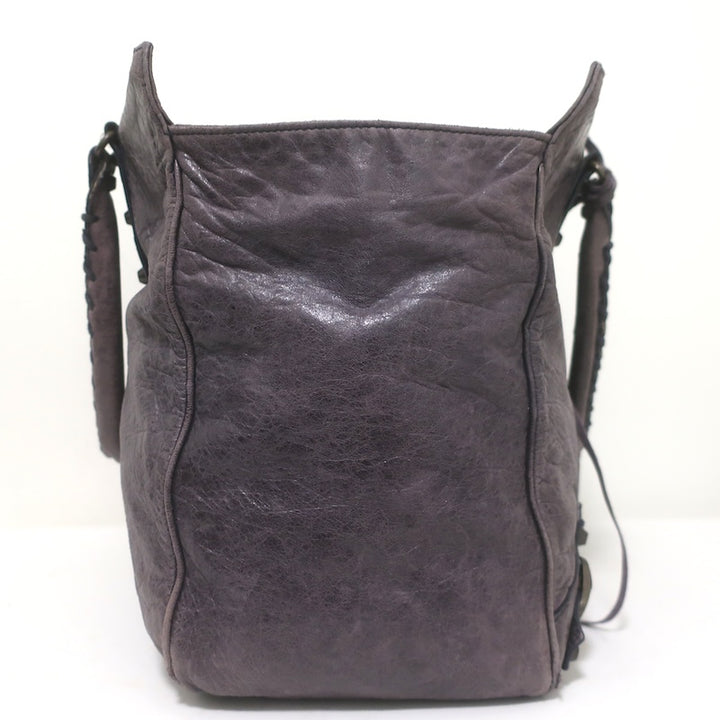 Balenciaga Open-Top Classic City Weekender Bag Dark Purple Agneau Leather