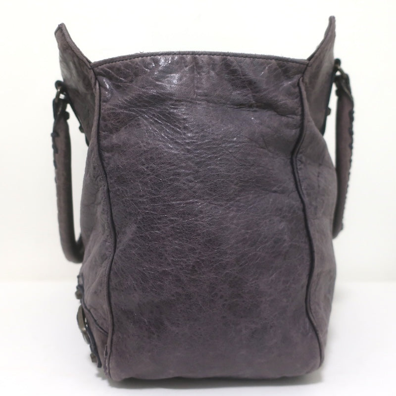 Balenciaga Open-Top Classic City Weekender Bag Dark Purple Agneau Leather