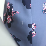 Rebecca Taylor Alyssum Floral Print Sleeveless Dress Gray Blue Crepe Size 6