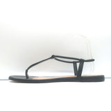 Gianvito Rossi Jaey Flat Thong Sandals Black Leather Size 39.5