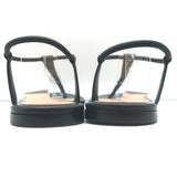 Gianvito Rossi Jaey Flat Thong Sandals Black Leather Size 39.5