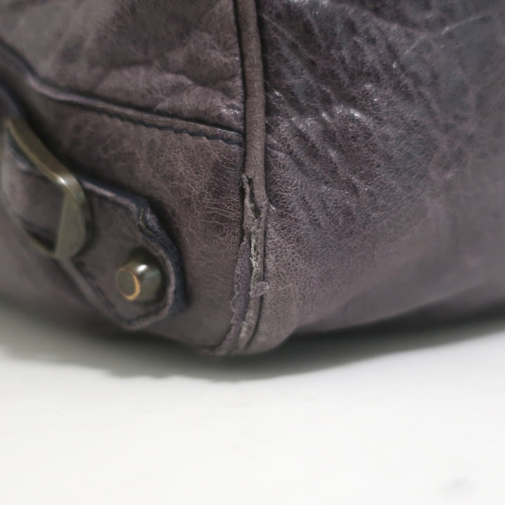 Balenciaga Open-Top Classic City Weekender Bag Dark Purple Agneau Leather