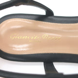 Gianvito Rossi Jaey Flat Thong Sandals Black Leather Size 39.5