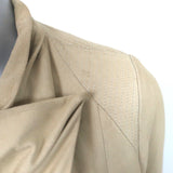 Vince Cowl Neck Leather Moto Jacket Beige Size Small