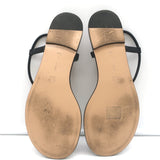 Gianvito Rossi Jaey Flat Thong Sandals Black Leather Size 39.5