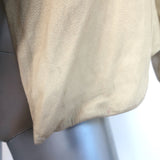 Vince Cowl Neck Leather Moto Jacket Beige Size Small