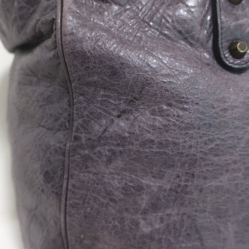 Balenciaga Open-Top Classic City Weekender Bag Dark Purple Agneau Leather